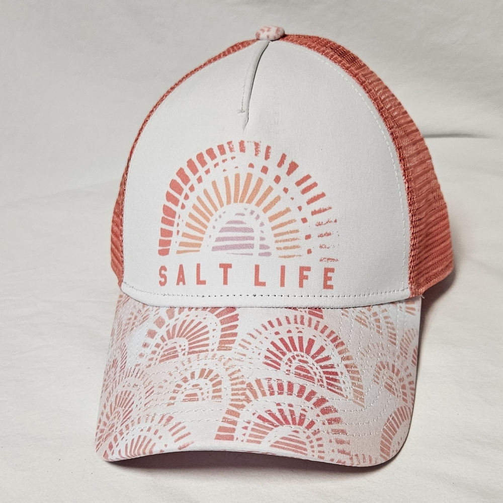 Salt Life White and Red Sunburst Cap